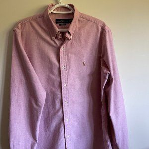 Polo by Ralph Lauren Long Sleeved Button Down Red Shirt (Size L)